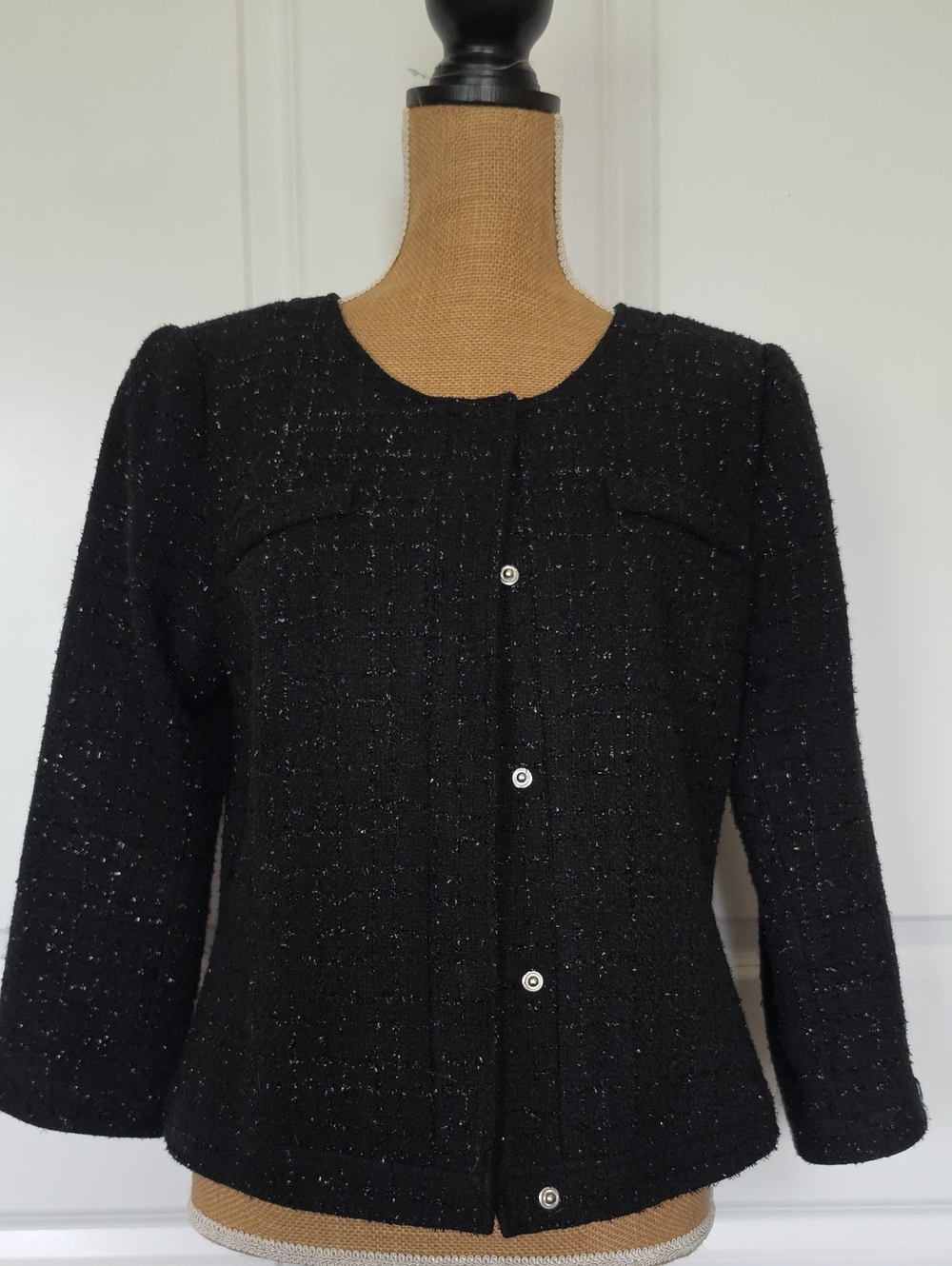 Laundry By Shelli Segal Black Sparkle Jacket